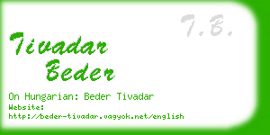 tivadar beder business card